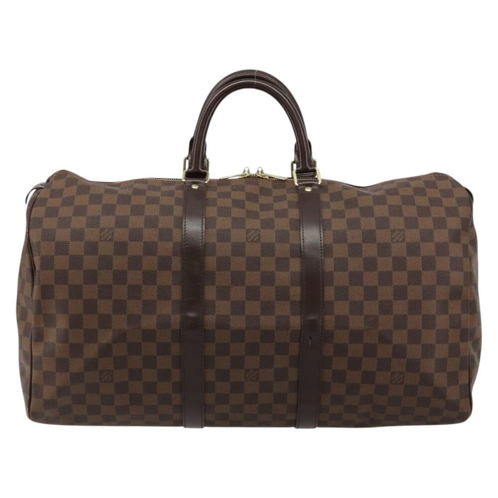 Louis Vuitton Damier Ebene Keepall 50 Boston Bag Brown